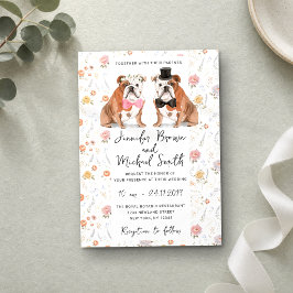 Convite Casamento Amante de Cães Bulldog Inglês