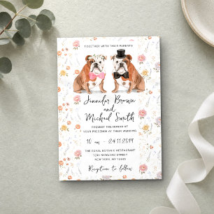 Convite Casamento Amante de Cães Bulldog Inglês