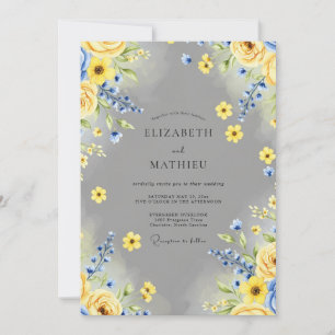 Convite Casamento Amarelo Alegre de Primavera