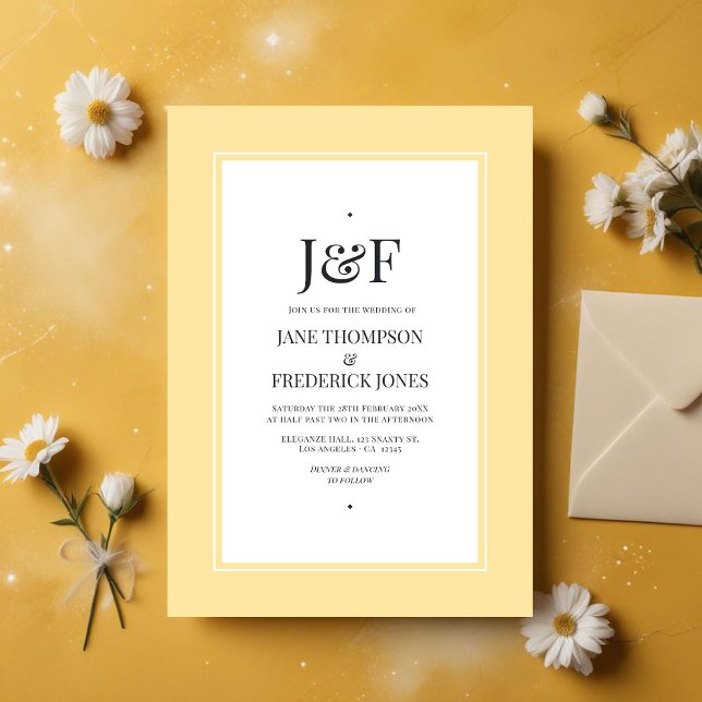 Convite Casamento Amarelo Celestial (Celestial Yellow Wedding Invitation)