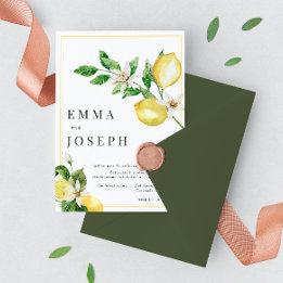 Convite Casamento amarelo-claro-limão-mediterrânico