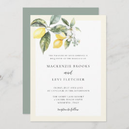 Convite Casamento Amarelo da Manteiga-Limão Elegante