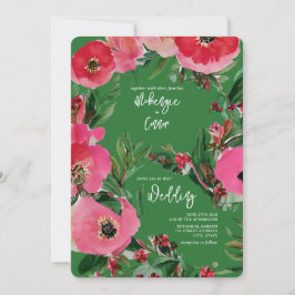 Convite Casamento Amarelo de Anêmonas de Aquarela