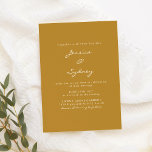 Convite Casamento Amarelo de Mostarda Moderna Minimalista<br><div class="desc">Convite para Casamento Amarelo de Mostarda Moderna Minimalista</div>