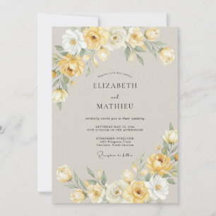 Convite Casamento Amarelo e Alegre de Primavera