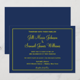 Convite Casamento Amarelo e Azul