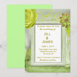Convite Casamento Amarelo Floral e Verde