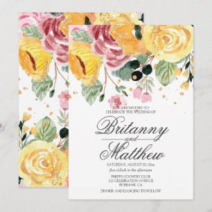 Convite Casamento Amarelo Fluvial