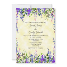 Casamento Amarelo Lavanda Aguarela Pastel Moderna