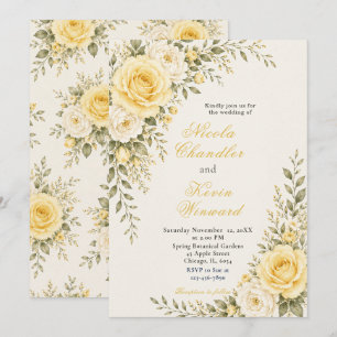 Convite Casamento Amarelo Manteiga e Marfim