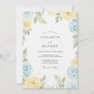 Convite Casamento Amarelo Manteiga Ranunculus Eucalipto
