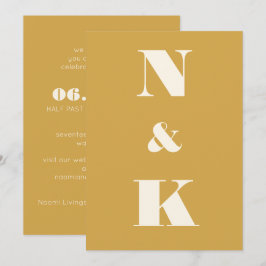 Convite Casamento Amarelo Saffron Moderno Minimalista