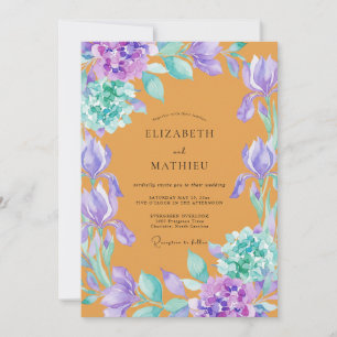 Convite Casamento Âmbar Íris Roxo Eucalipto