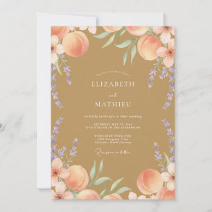 Convite Casamento Âmbar Violeta Pêssego Eucalipto