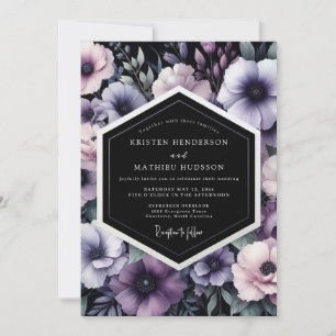 Convite Casamento Amethyst Noir Bloom