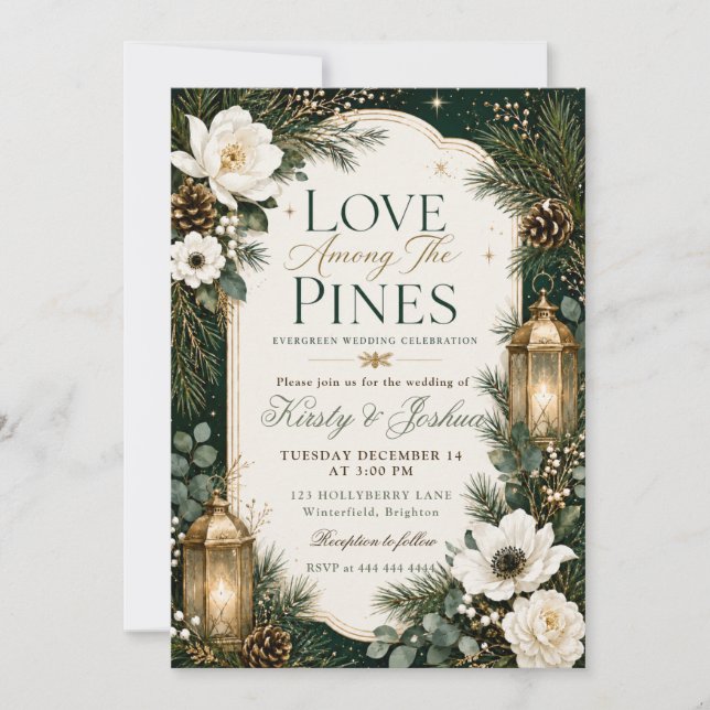 Convite Casamento Amor Entre os Pinheiros (Frente)