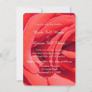 Convite Casamento amoroso de flores de rosa vermelha româ