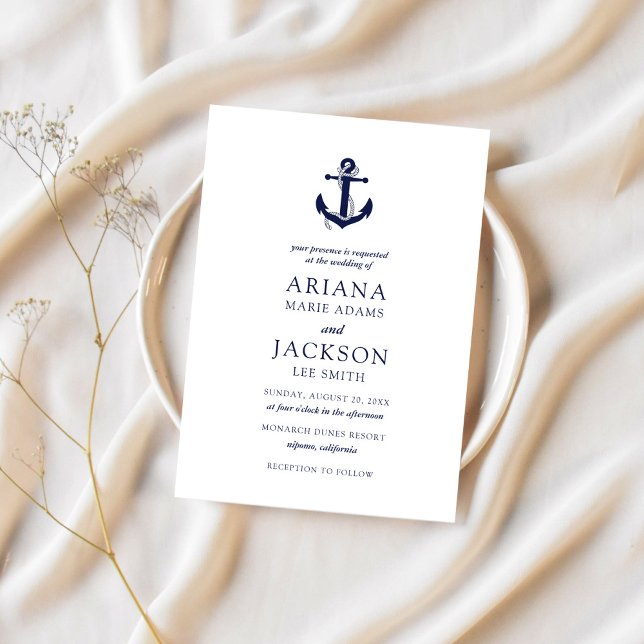 Convite Casamento Âncora Náutica (Criador carregado)