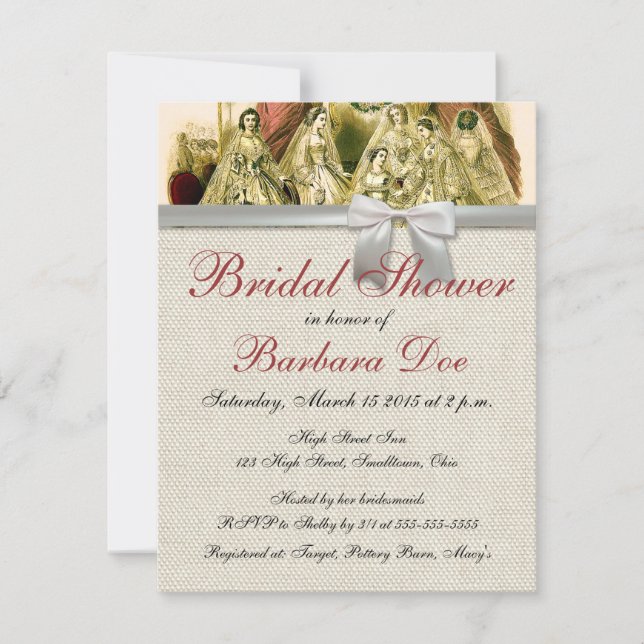 Convite Casamento Antigo Bridal (Frente)