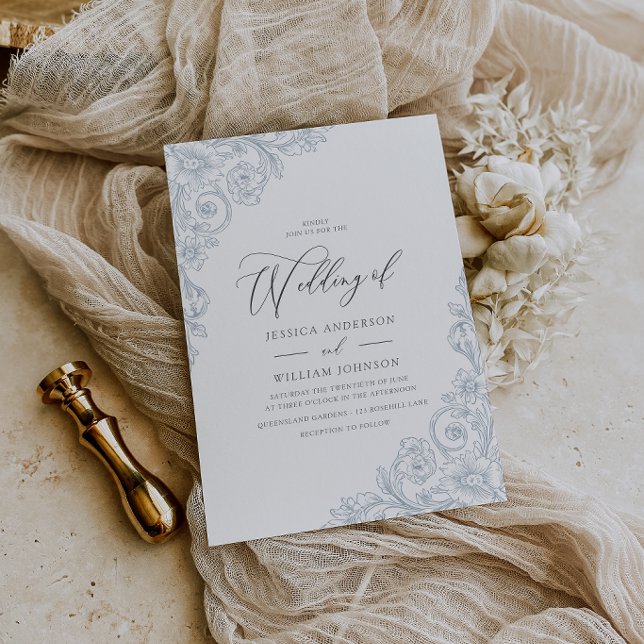 Convite Casamento Antigo Elegante e Deslumbrante (Criador carregado)