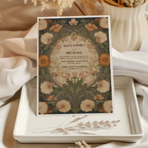 Convite Casamento Antigo Floral Vintage Art Nouveau