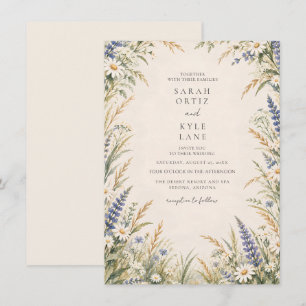 Convite Casamento ao Ar Livre com Flores Silvestres no Jar