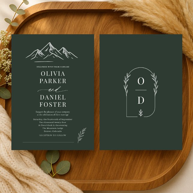 Convite Casamento ao Ar Livre em Montanhas Rústicas com Fl (Criador carregado)