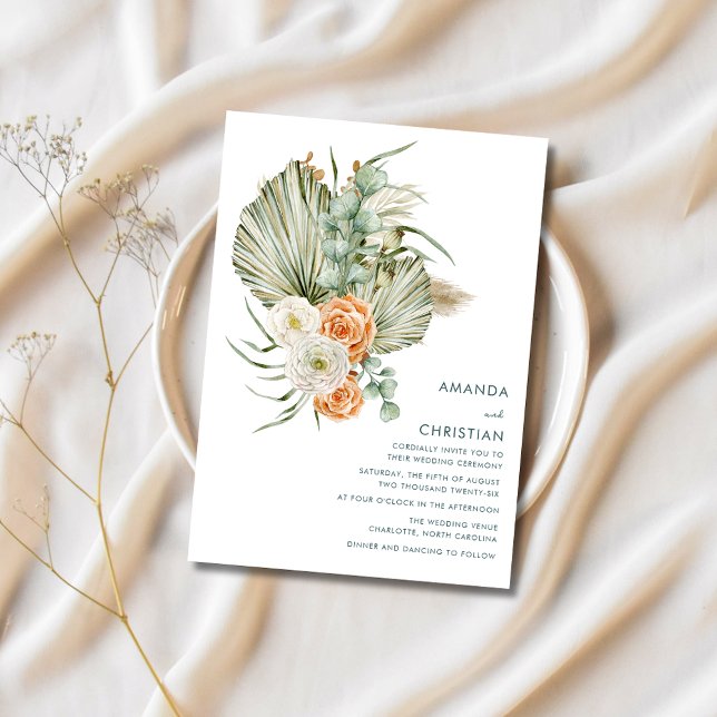 Convite Casamento ao Ar Livre Rústico com Flores de Outono (Fall Flowers Rustic Outdoor Wedding Invitation)