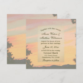 Convite Casamento ao Pôr do Sol na Montanha