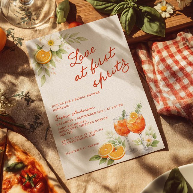 Convite Casamento ao Primeiro Spritz Chás de Noiva (Criador carregado)