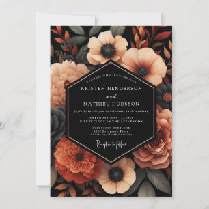 Convite Casamento Apricot Noir Bloom