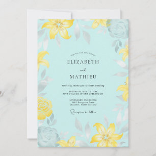 Convite Casamento Aqua Lemon Lily