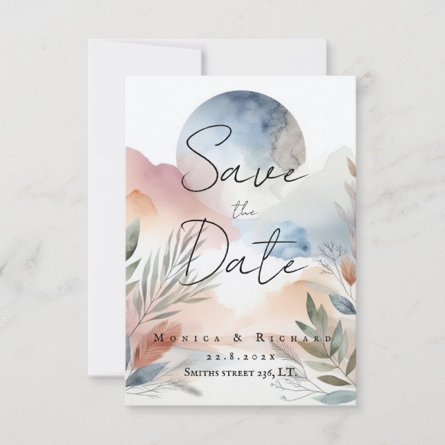 Convite Casamento aquarela (Frente)