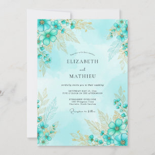 Convite Casamento Aquarela Água Esplêndida