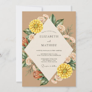 Convite Casamento Aquarela Âmbar Dahlia