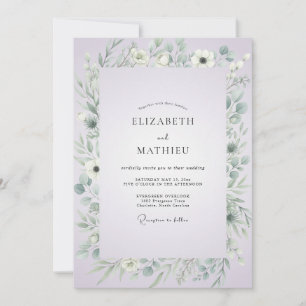 Convite Casamento Aquarela Azul Claro