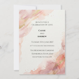 Convite Casamento Aquarela Bege