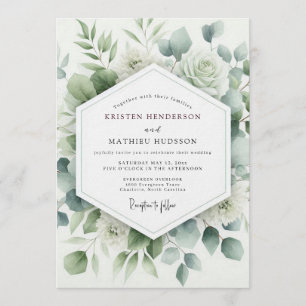 Convite Casamento Aquarela Botânica Sage