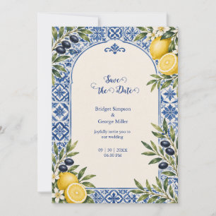 Convite Casamento Aquarela de Arquitetura de Oliva Cítrica