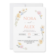 Casamento Aquarela de Flores Silvestres