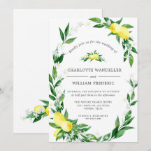 Casamento Aquarela de Limões em Flor Vegetação