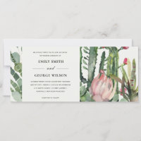 CASAMENTO Aquarela Flora Fauna Cacto Rosa BOHO