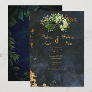 Convite Casamento Aquarela Folhas Celtas