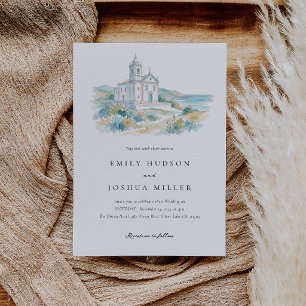 Convite Casamento Aquarela Igreja Católica