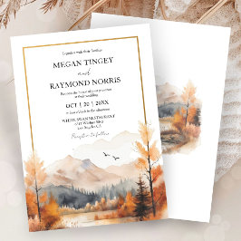 Convite Casamento Aquarela na Montanha