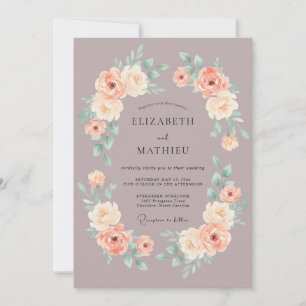Convite Casamento Aquarela Rosa Soft Mauve