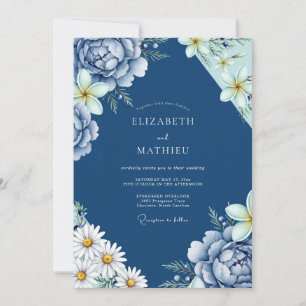 Convite Casamento Aquarela Safira Daisy