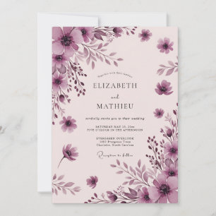 Convite Casamento Aquarela Sereno Malva