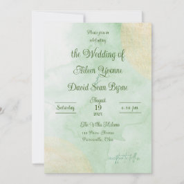 Convite Casamento Aquarela Verde Irlandesa