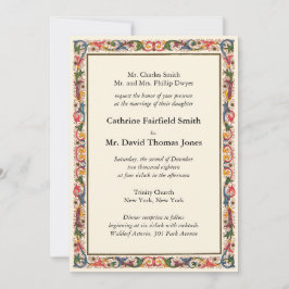 Convite Casamento Árabe Floral Branco de luxo